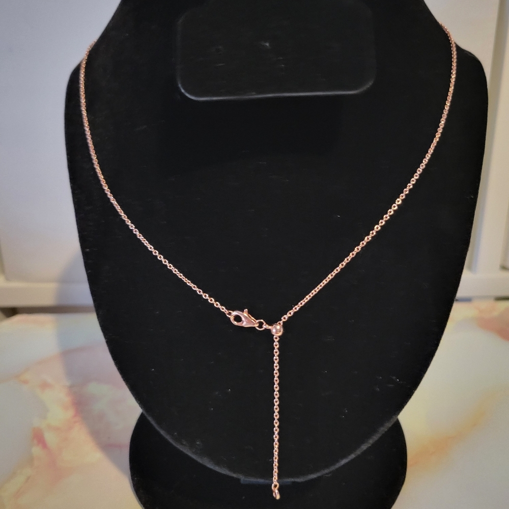 Pandora adjustable curb chain necklace in rosegold